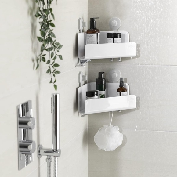 Joseph Joseph l EasyStore Self-Draining Storage Hooks Corner Shelf Shower Caddy - Picture 1 of 11